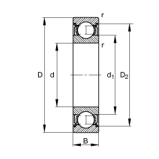 S 608-2Z, (j) DIN 625-1 ˜ʵҪߴ, ɂ(c)g϶ܷ