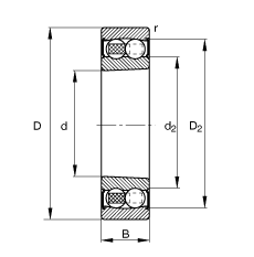 {(dio)S 2209-K-2RS-TVH-C3, (j) DIN 630 (bio)(zhn)Ҫߴ, FF 1:12ɂ(c)ܷ